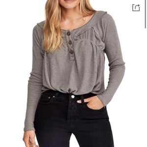 Free People Must Have Henley Gray Top